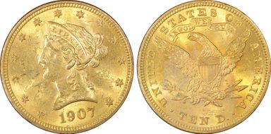 1907 $10 Liberty MS62