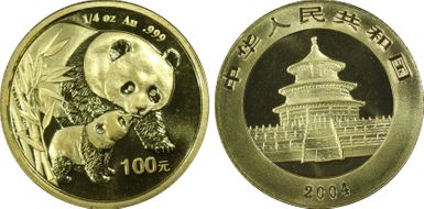 2004 100 Yn Panda Gold MS69