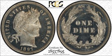 1897 10C PR66DCAM