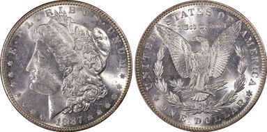 1887 $1 MS63+
