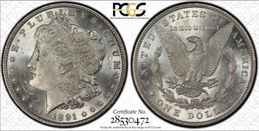 1891 $1 MS62