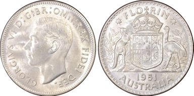 1951(m) Florin KM-48  Ag MS63