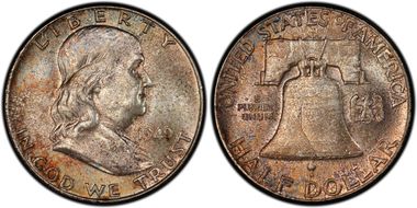 1949 50C Obv Die Clash FS-402 MS65FBL