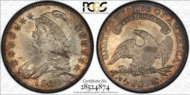 1807 50C O-113a AU58