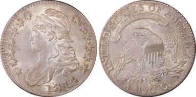 1814/3 50C O-101a AU58