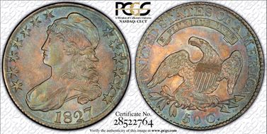 1827 50C O-122 AU58+