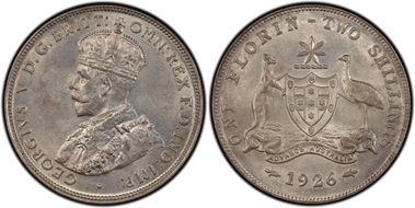 1926(m & sy) Florin MS63