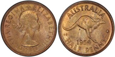 1954 Y. (p) 1/2D MS64RB