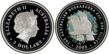 2005-P $2 Kookaburra 2oz Ag PR70DCAM