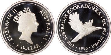 1995-P $1 Kookaburra Ag PR69DCAM