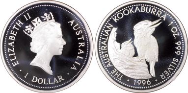 1996-P $1 Kookaburra Ag PR69DCAM
