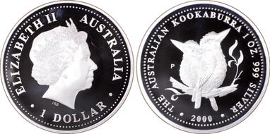 2000-P $1 Kookaburra Ag PR69DCAM