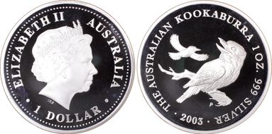 2003-P $1 Kookaburra Ag PR69DCAM