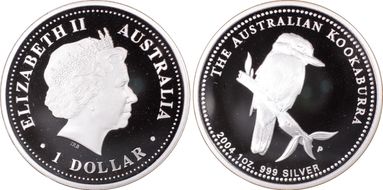 2004-P $1 Kookaburra Ag PR69DCAM