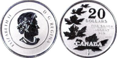 2011 $20 Maple Leaf .9999 Silver SP69