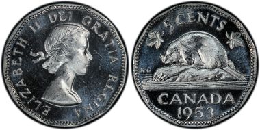 1953 5C No Strap, Near Leaf MS66