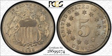 1883/2 5C Overdate FS-302 MS64