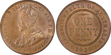 1929 (m) 1D English obverse MS64RB