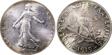 1919 2 Fr Gad-532 F-266 MS67