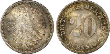 1876-G 20 Pfg J-5 MS67