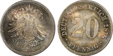 1876-G 20 Pfg J-5 MS67