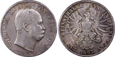 1867-A Thaler KM-494 MS63