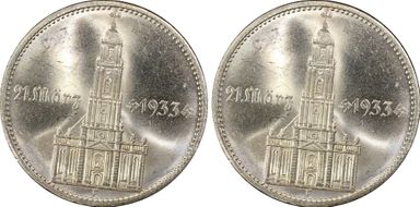 1934-F 5 Mk Potsdam with Date J-356 MS65