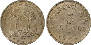 1892-H 5C KM-171 MS63