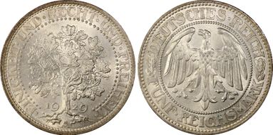 1929-A 5 Mk Oak Tree J-331 MS65+