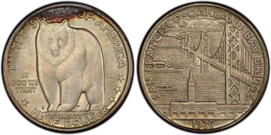 1936-S 50C Bay Bridge MS67+