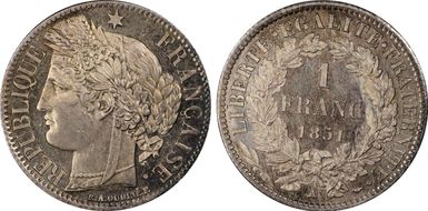 1851-A 1 Fr Gad-457 F-211 MS65