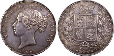 1840 1/2 Cr S-3887 W.W. incuse AU58