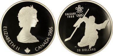 1986 $20 Hockey PR69DCAM