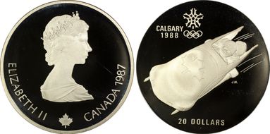 1987 $20 Bobsleigh PR68DCAM