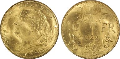 1922 B 10 Fr MS65