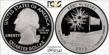2013-S 25C Fort McHenry NP - Silver PR69DCAM