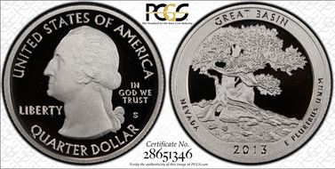 2013-S 25C Great Basin NP - Silver PR70DCAM
