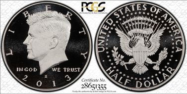 2013-S 50C Silver PR70DCAM