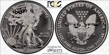 2013-W $1 Enhanced Silver Eagle West Point Mint Set SP70