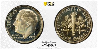 1998-S 10C Silver PR69DCAM