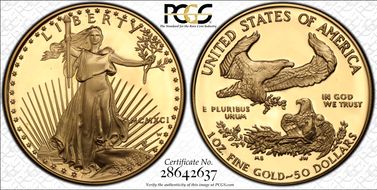 1991-W $50 Gold Eagle PR70DCAM