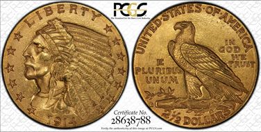 1914-D $2.50 MS63