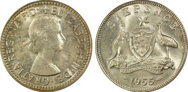 1955(m) 6D KM-58  Ag MS63