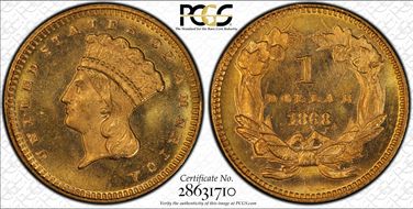 1868 G$1 MS65