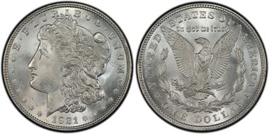 1921 $1 Morgan MS66