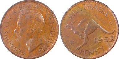 1952 A. (p) 1D London Reverse MS64BN