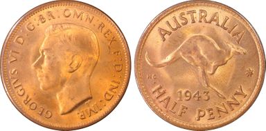 1943(m) 1/2D MS65RD