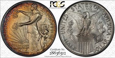 1915-S 50C Panama-Pacific AU58