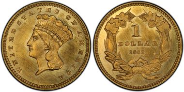 1862 G$1 MS63+