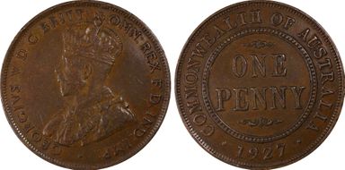 1927 (m) 1D English obverse XF45BN
